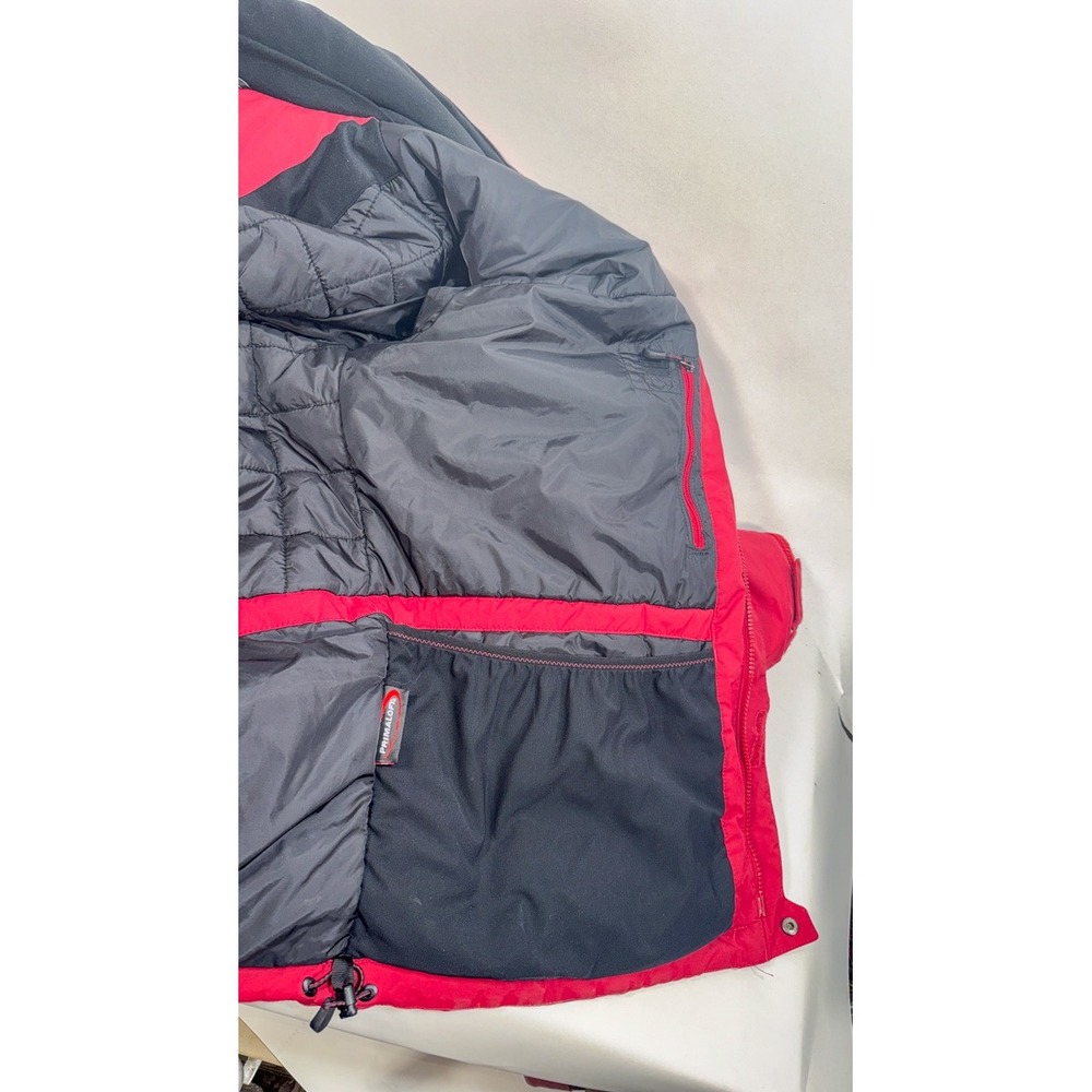 LL Bean Mens XL Red Insulated Ski Jacket Hooded Goggle Pocket Primaloft RN71341 - Picture 4 of 8